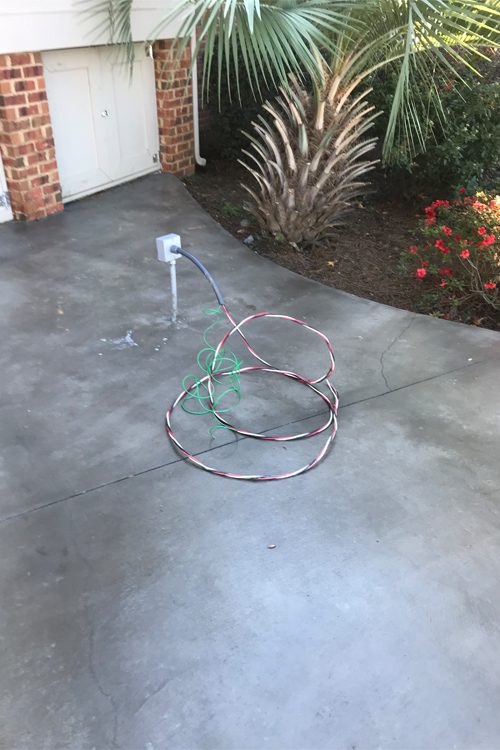 Electric vehicle charging station installation