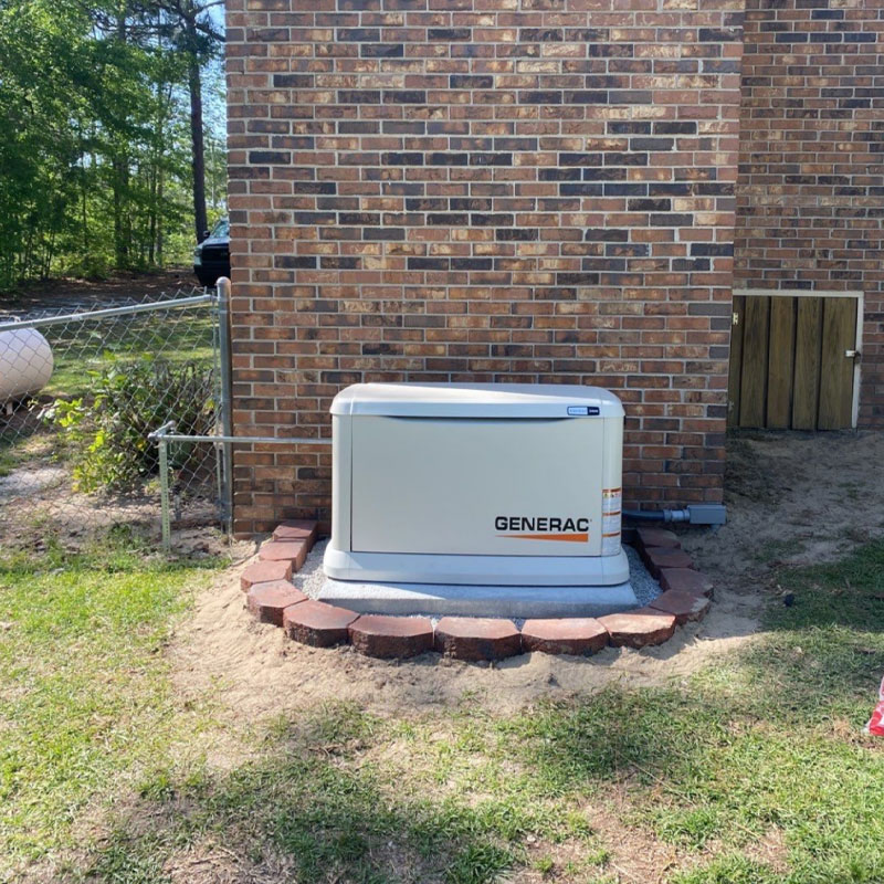 Rytec Electric LLC written on a home back up generator.